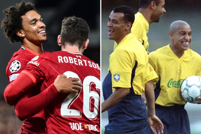 Alexander-Arnold and Robertson are Prem's BEST ever full-backs, says Neville as he compares them to Carlos and Cafu