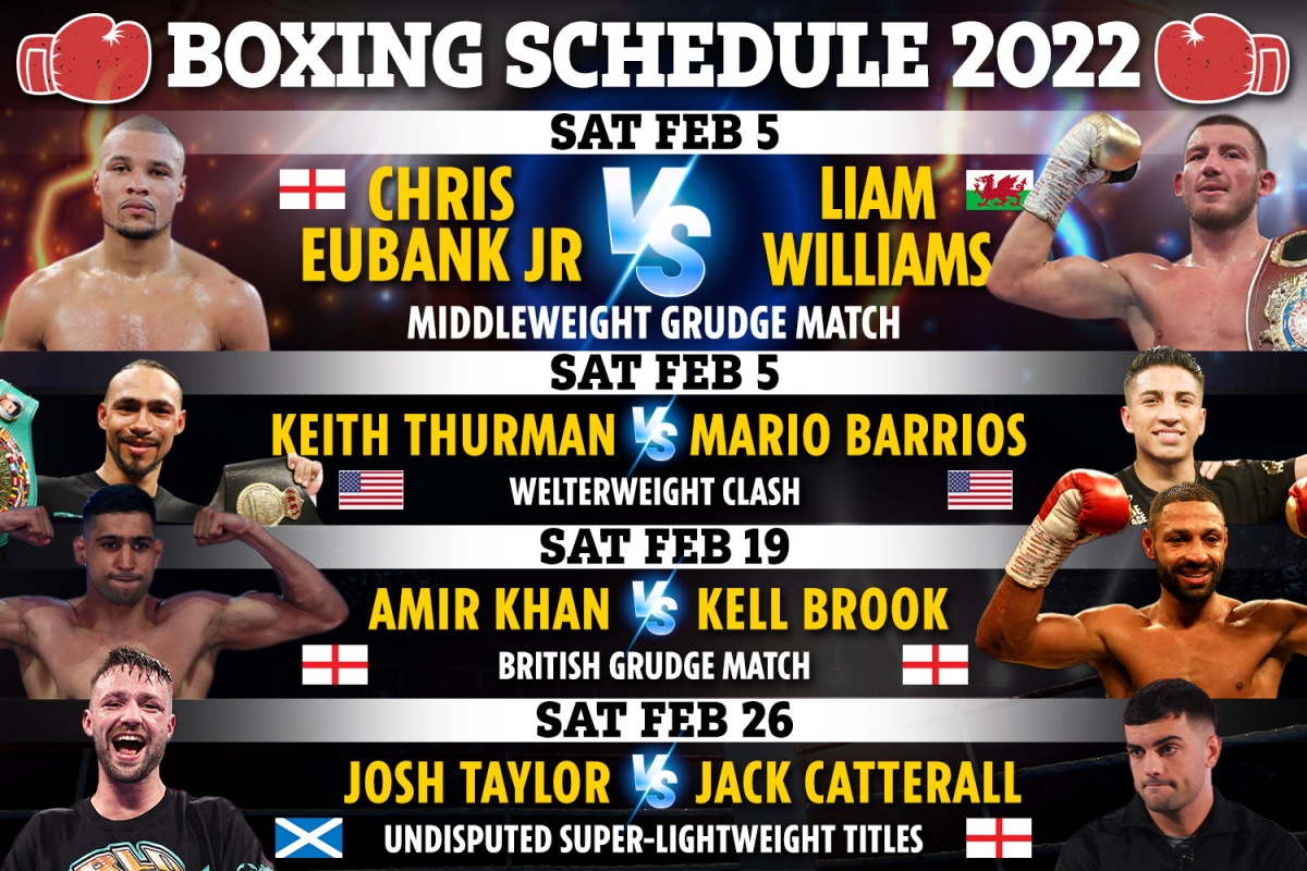 fights, fixture schedule including Amir Khan vs Kell Brook