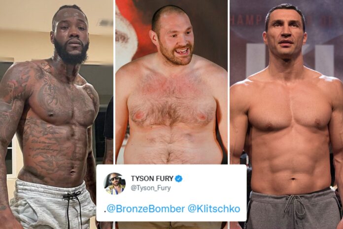 Tyson Fury goads old rivals Deontay Wilder and Wladimir Klitschko by sharing meme of himself overweight