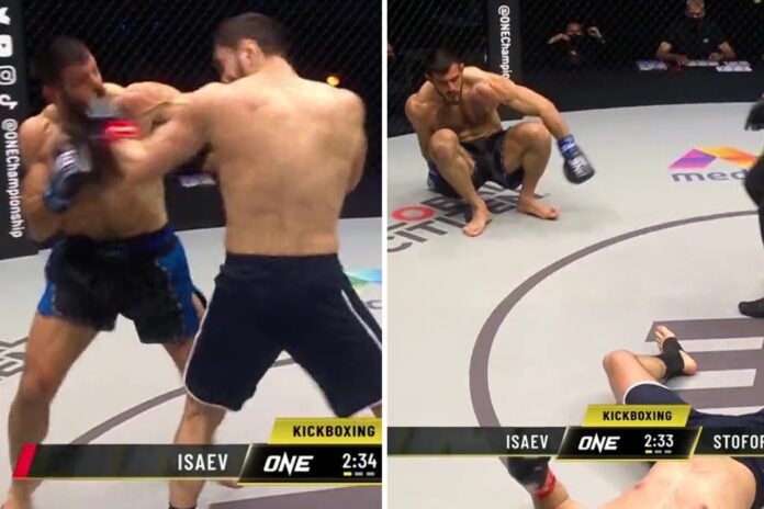 Watch moment ONE Championship kickboxer Stoforidis brutally KOs rival with left hook despite being floored at SAME time