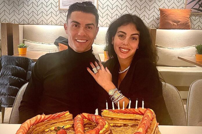 Cristiano Ronaldo celebrates 37th birthday with huge CR7 cake from Wag Georgina Rodriguez as he forgets Man Utd woes